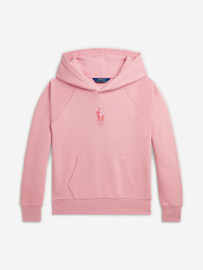 Ralph Lauren 女童粉色徽标连帽衫