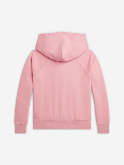 Ralph Lauren 女童粉色徽标连帽衫