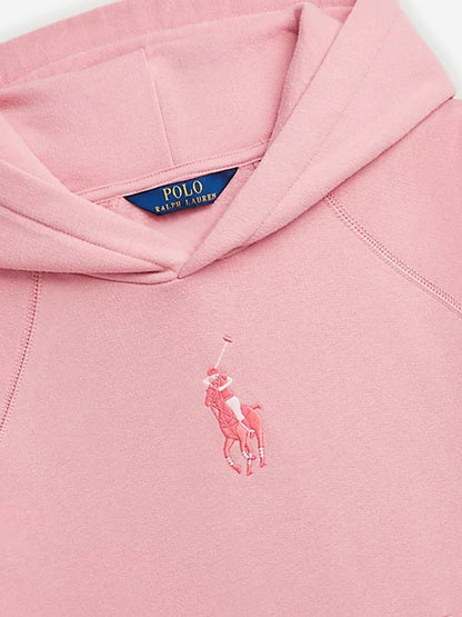 Ralph Lauren 女童粉色徽标连帽衫