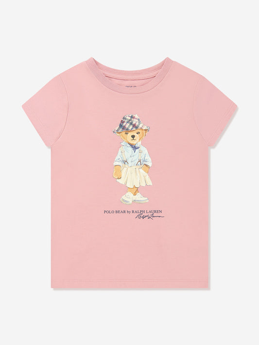 Ralph Lauren 女童粉色小熊 T 恤