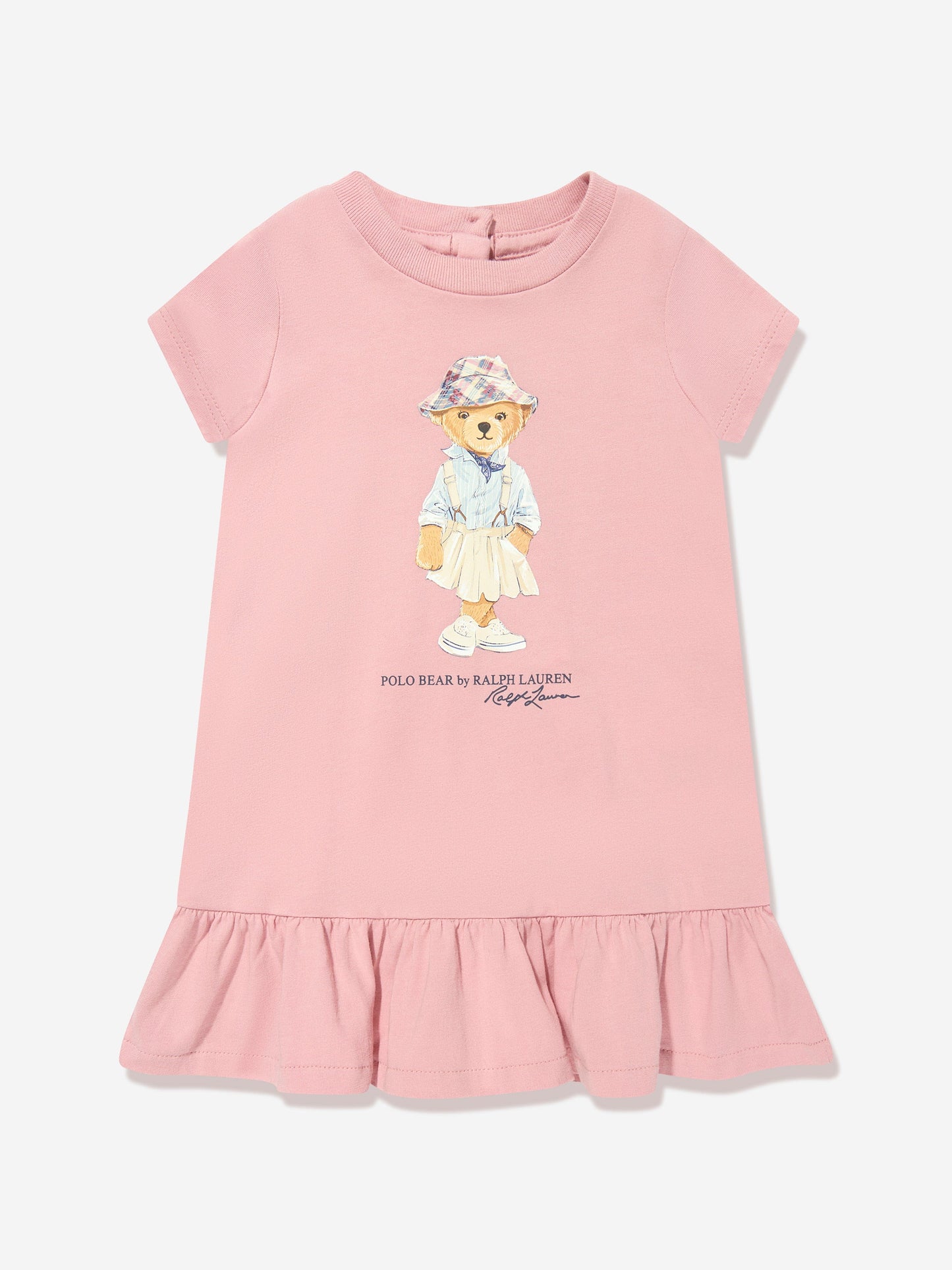 Ralph Lauren 女童粉色小熊针织连衣裙