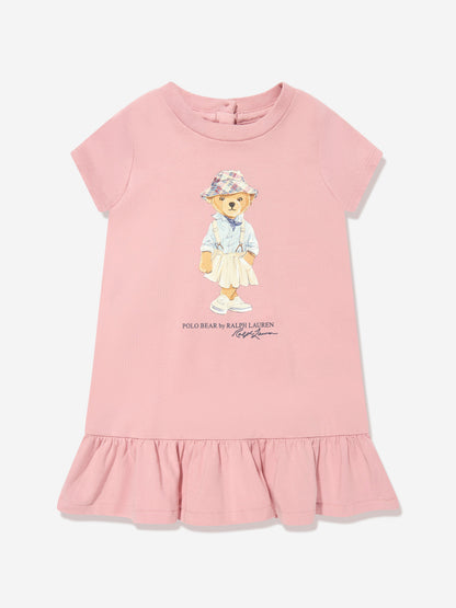 Ralph Lauren 女童粉色小熊针织连衣裙