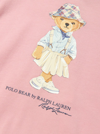 Ralph Lauren 女童粉色小熊针织连衣裙
