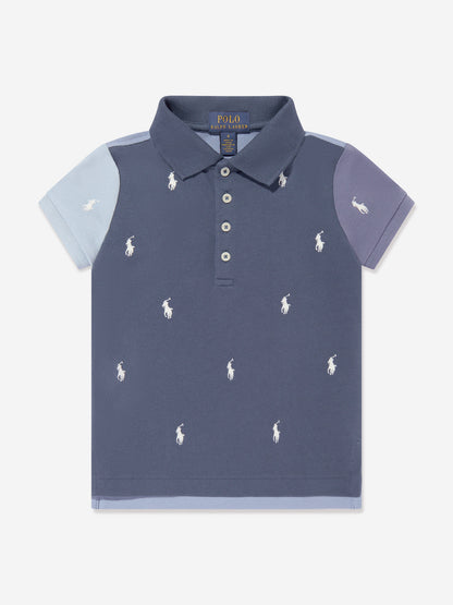 Ralph Lauren 女童蓝色徽标 Polo 衫