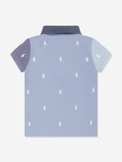 Ralph Lauren 女童蓝色徽标 Polo 衫