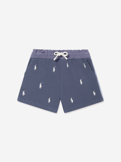 Ralph Lauren 女童蓝色徽标短裤