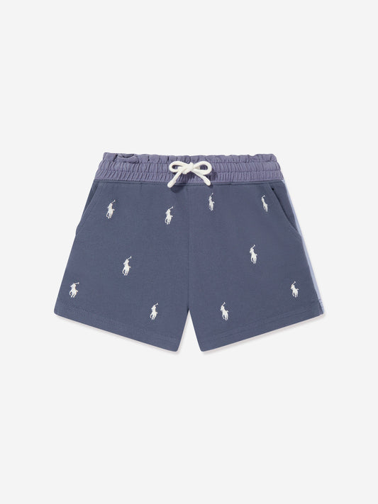 Ralph Lauren 女童蓝色徽标短裤