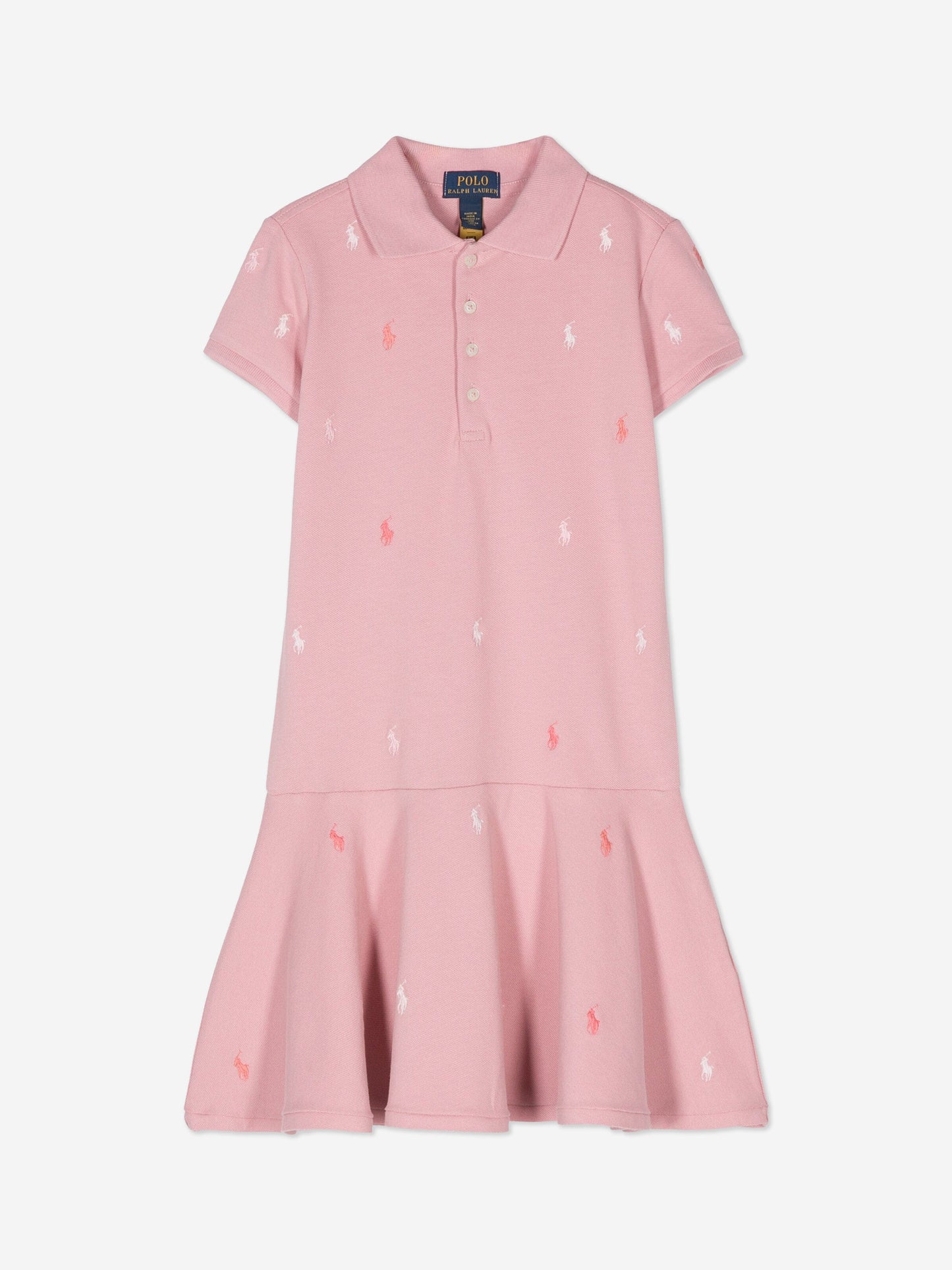 Ralph Lauren 女童粉色徽标 Polo 连衣裙