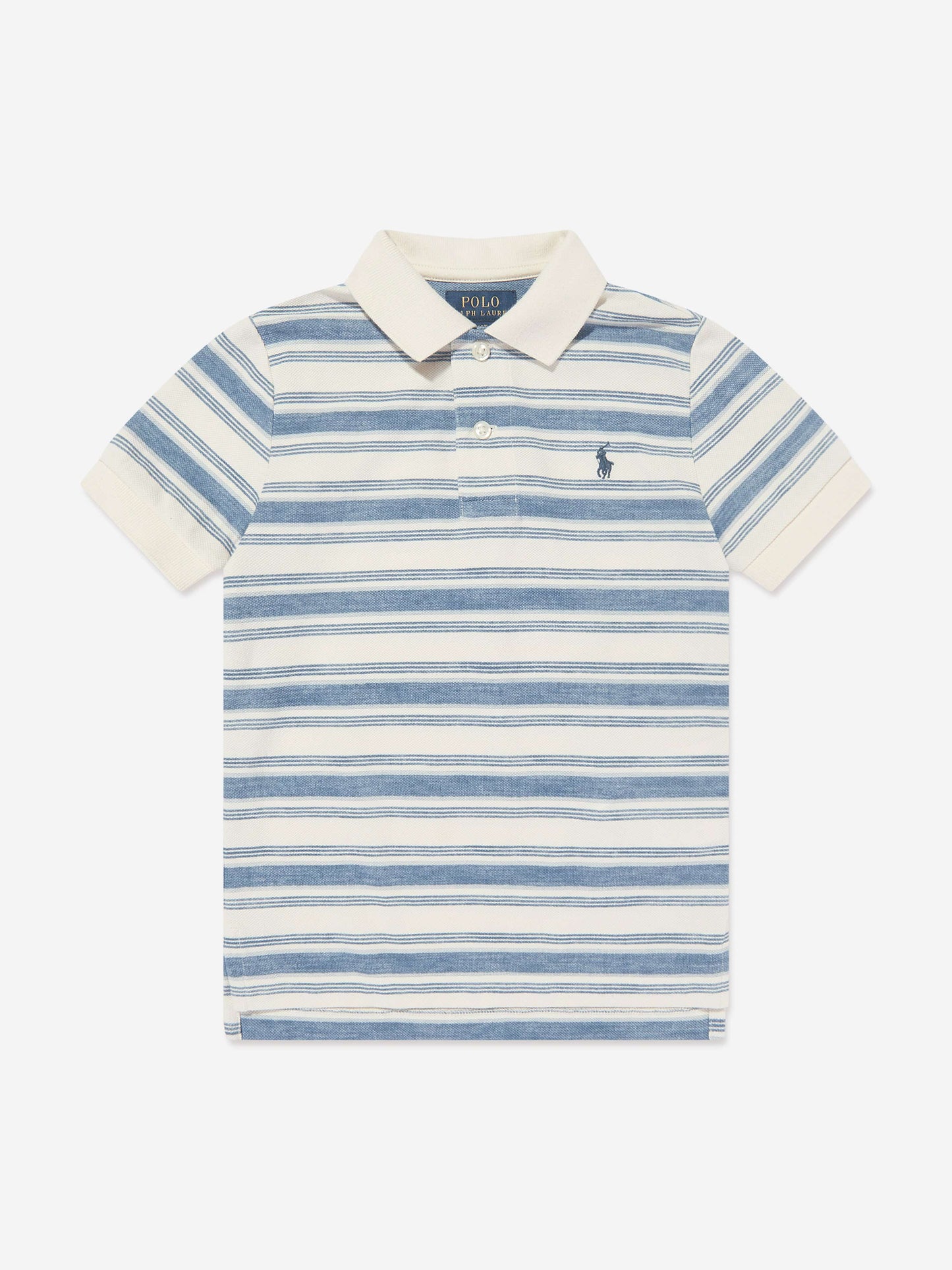 Ralph Lauren 男童蓝色条纹徽标 Polo 衫
