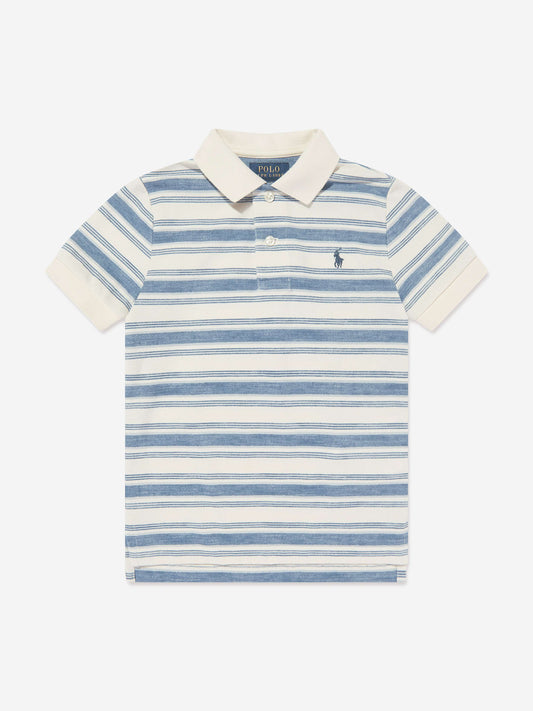 Ralph Lauren 男童蓝色条纹徽标 Polo 衫