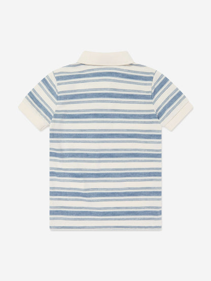 Ralph Lauren 男童蓝色条纹徽标 Polo 衫