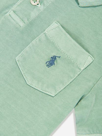 Ralph Lauren 男童绿色徽标 Polo 衫