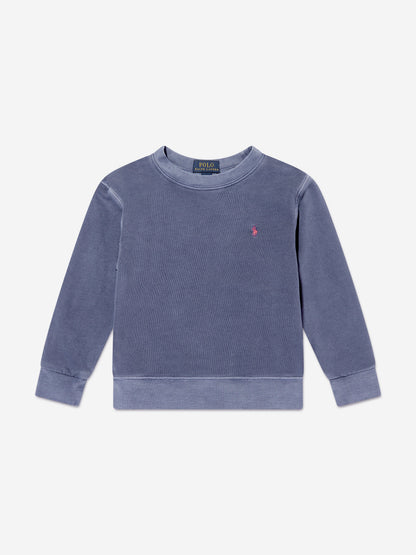 Ralph Lauren 男童蓝色徽标运动衫