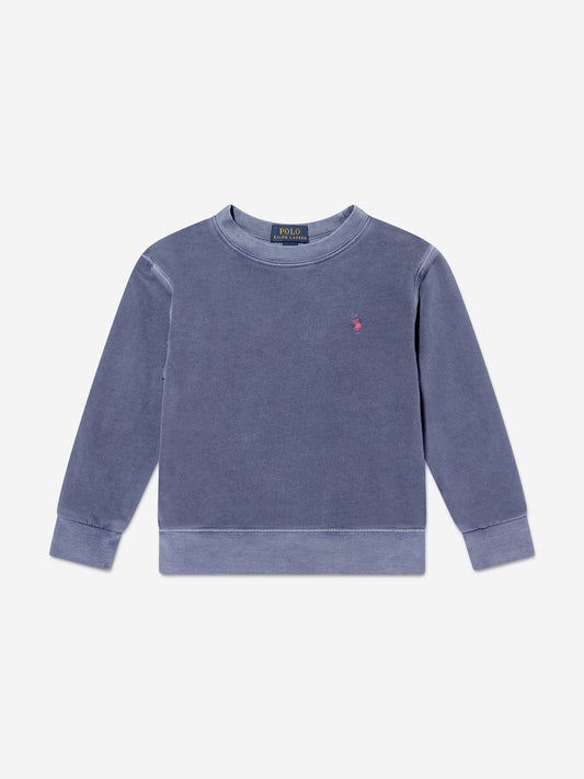 Ralph Lauren 男童蓝色徽标运动衫