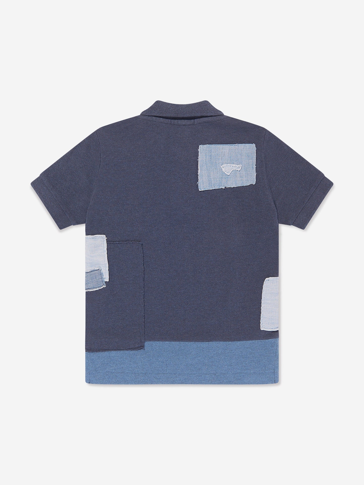 Ralph Lauren 男童蓝色拼布 Polo 衫
