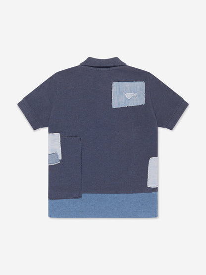 Ralph Lauren 男童蓝色拼布 Polo 衫