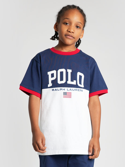 Ralph Lauren 男童白色 Polo T 恤