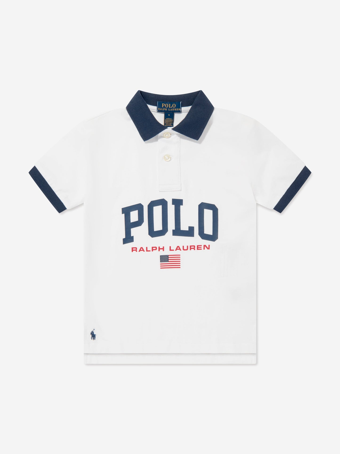 Ralph Lauren 男童白色国旗 Polo 衫