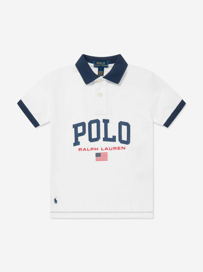 Ralph Lauren 男童白色国旗 Polo 衫