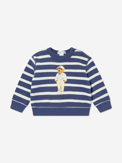 Ralph Lauren 男婴条纹熊运动衫（海军蓝）