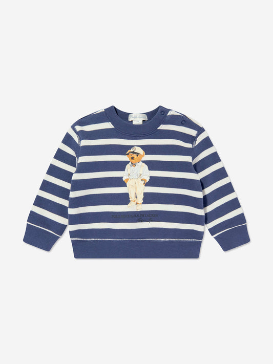 Ralph Lauren 男婴条纹熊运动衫（海军蓝）
