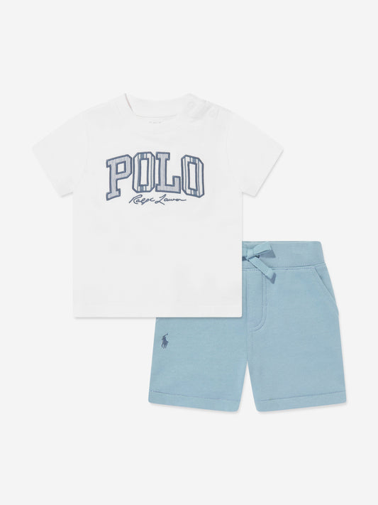 Ralph Lauren 男童 Polo 短裤套装（白色）