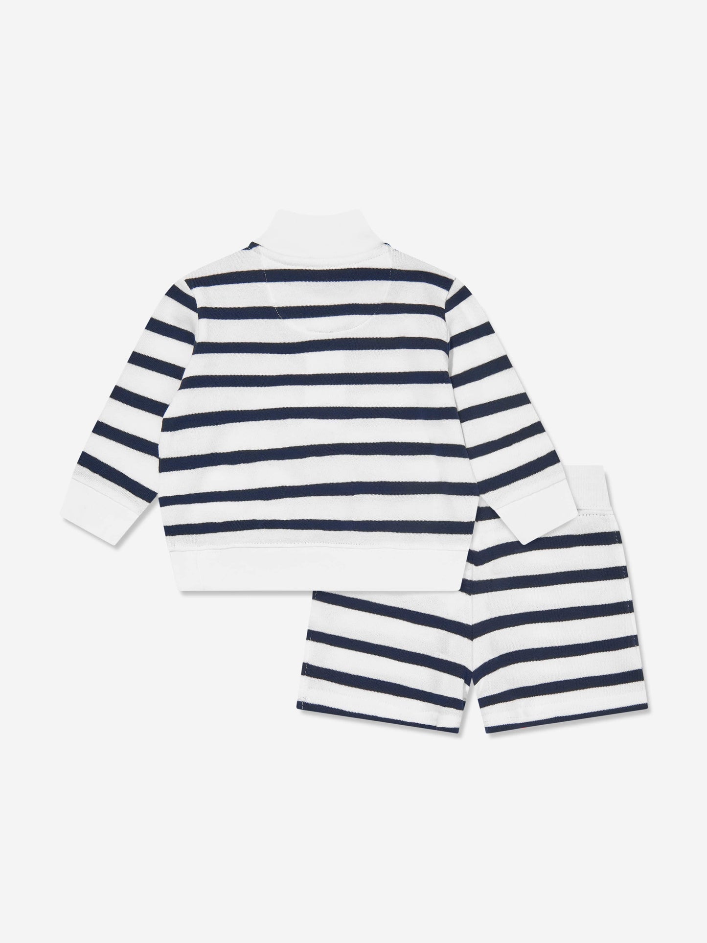 Ralph Lauren 男童条纹短裤套装（白色）
