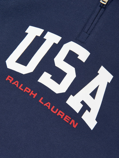 Ralph Lauren 男童半拉链美国运动衫（海军蓝）