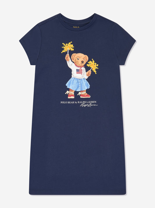 Ralph Lauren 女童海军蓝 Sparkle Bear 针织连衣裙