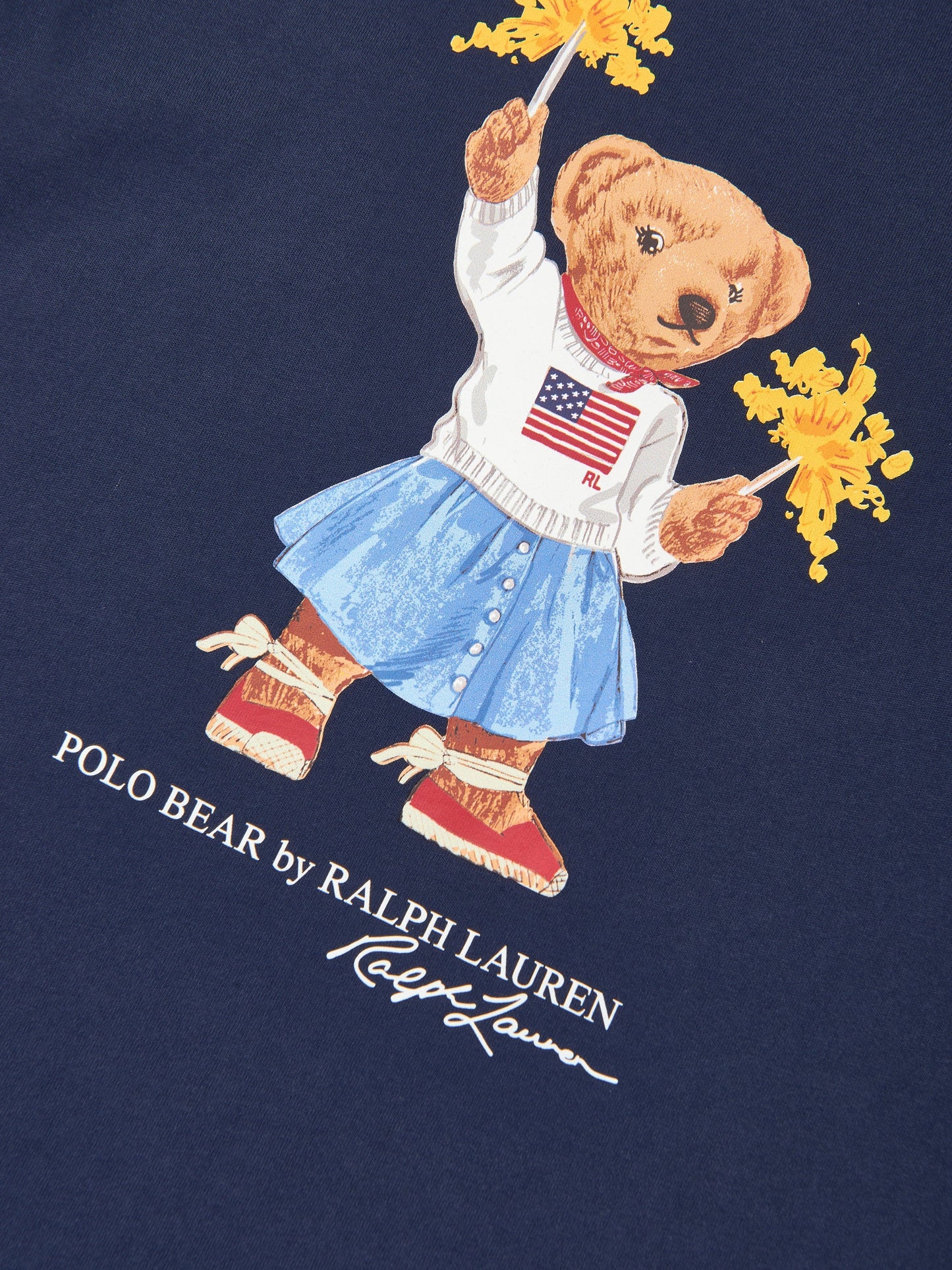 Ralph Lauren 女童海军蓝 Sparkle Bear 针织连衣裙