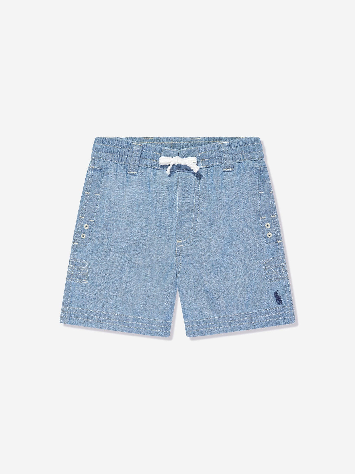 Ralph Lauren 男童蓝色 Chambray 橄榄球短裤