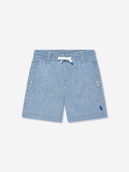 Ralph Lauren 男童蓝色 Chambray 橄榄球短裤