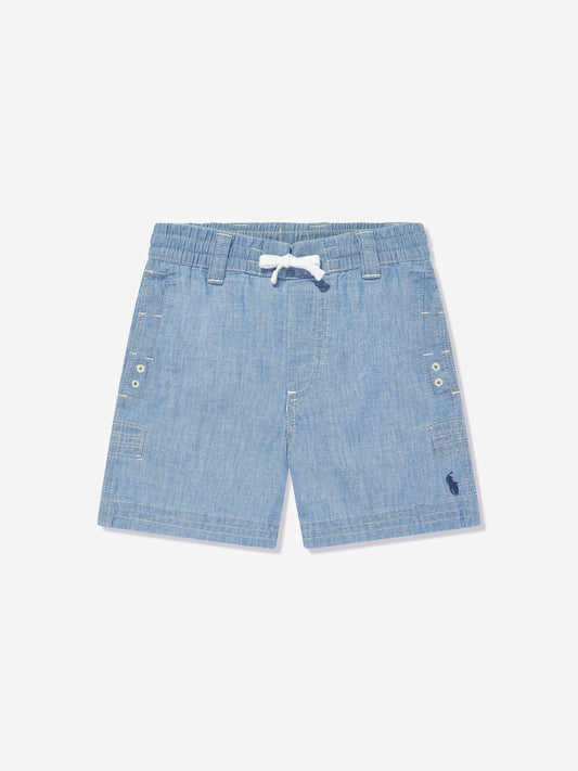 Ralph Lauren 男童蓝色 Chambray 橄榄球短裤