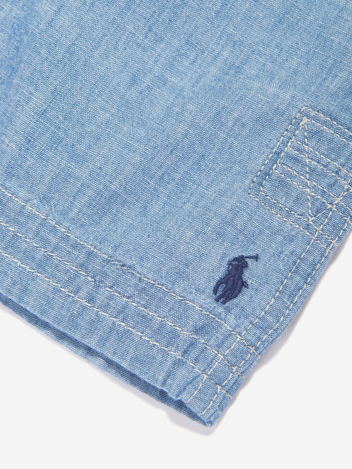 Ralph Lauren 男童蓝色 Chambray 橄榄球短裤