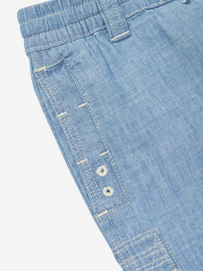 Ralph Lauren 男童蓝色 Chambray 橄榄球短裤