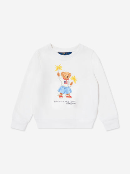 Ralph Lauren 女童白色 Sparkle Bear 运动衫
