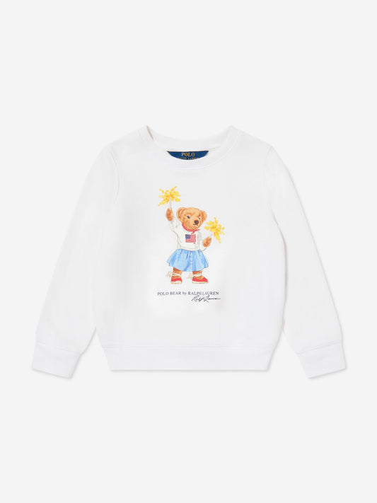 Ralph Lauren 女童白色 Sparkle Bear 运动衫
