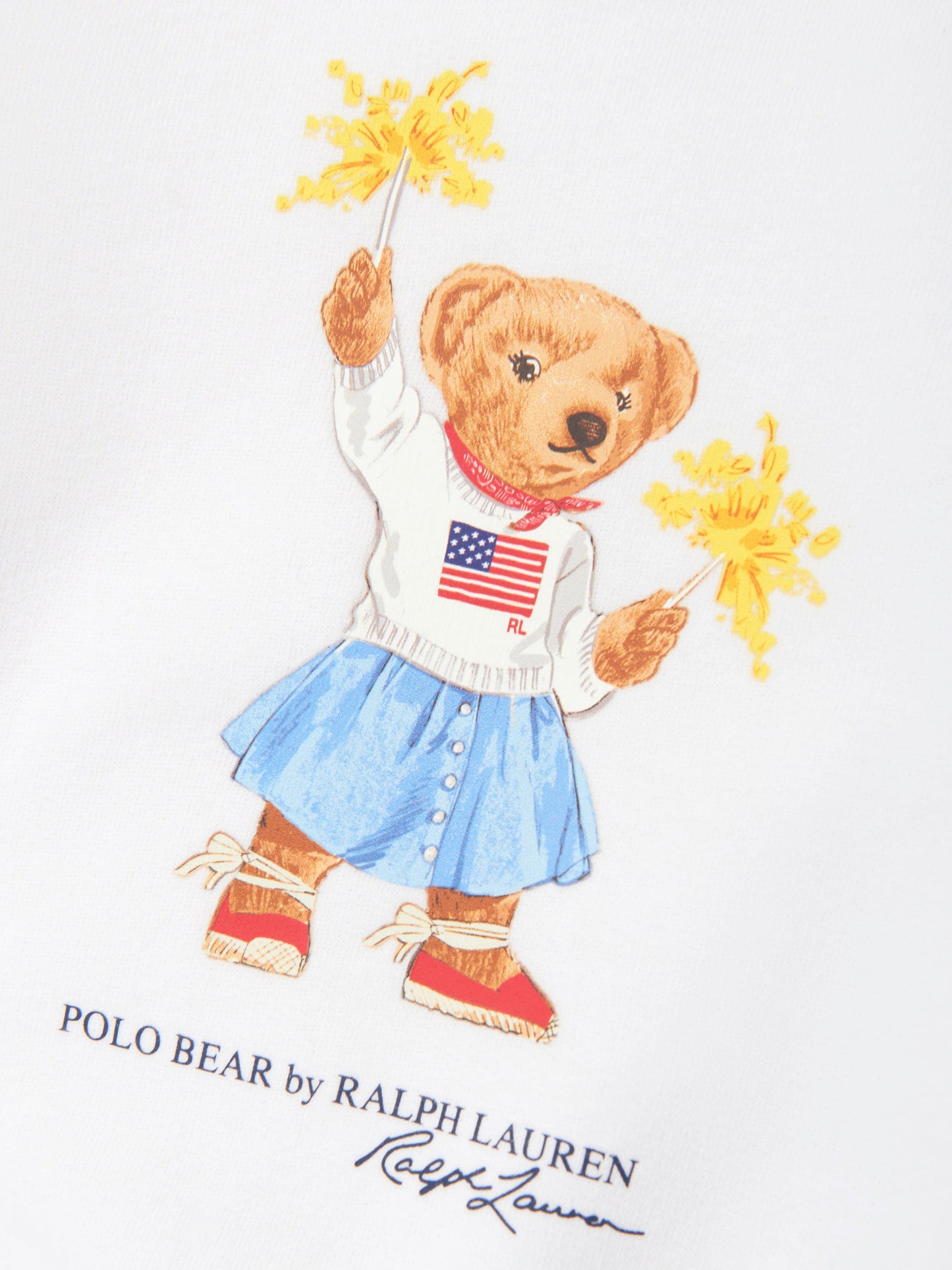Ralph Lauren 女童白色 Sparkle Bear 运动衫
