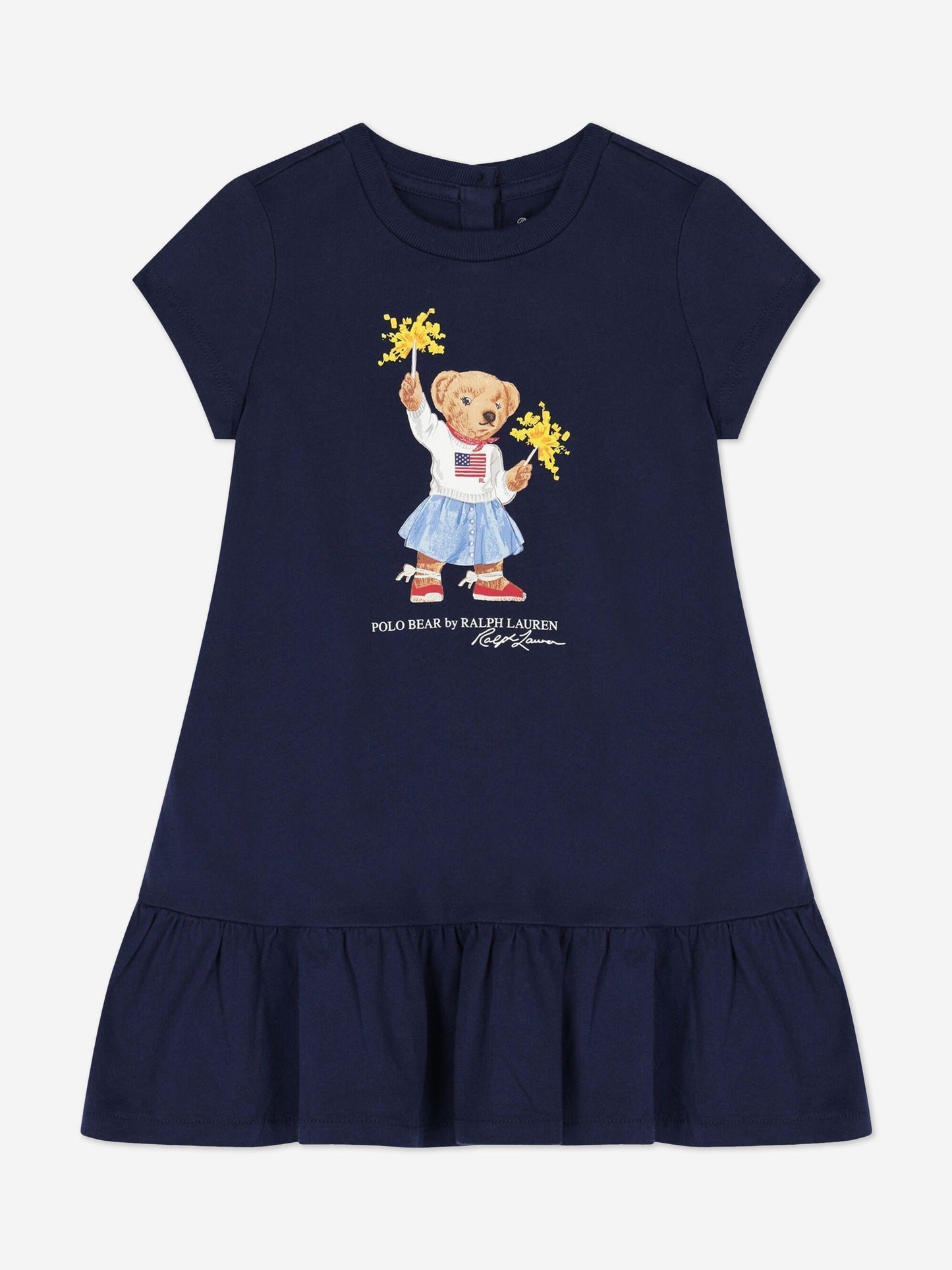 Ralph Lauren 女童海军蓝小熊针织连衣裙