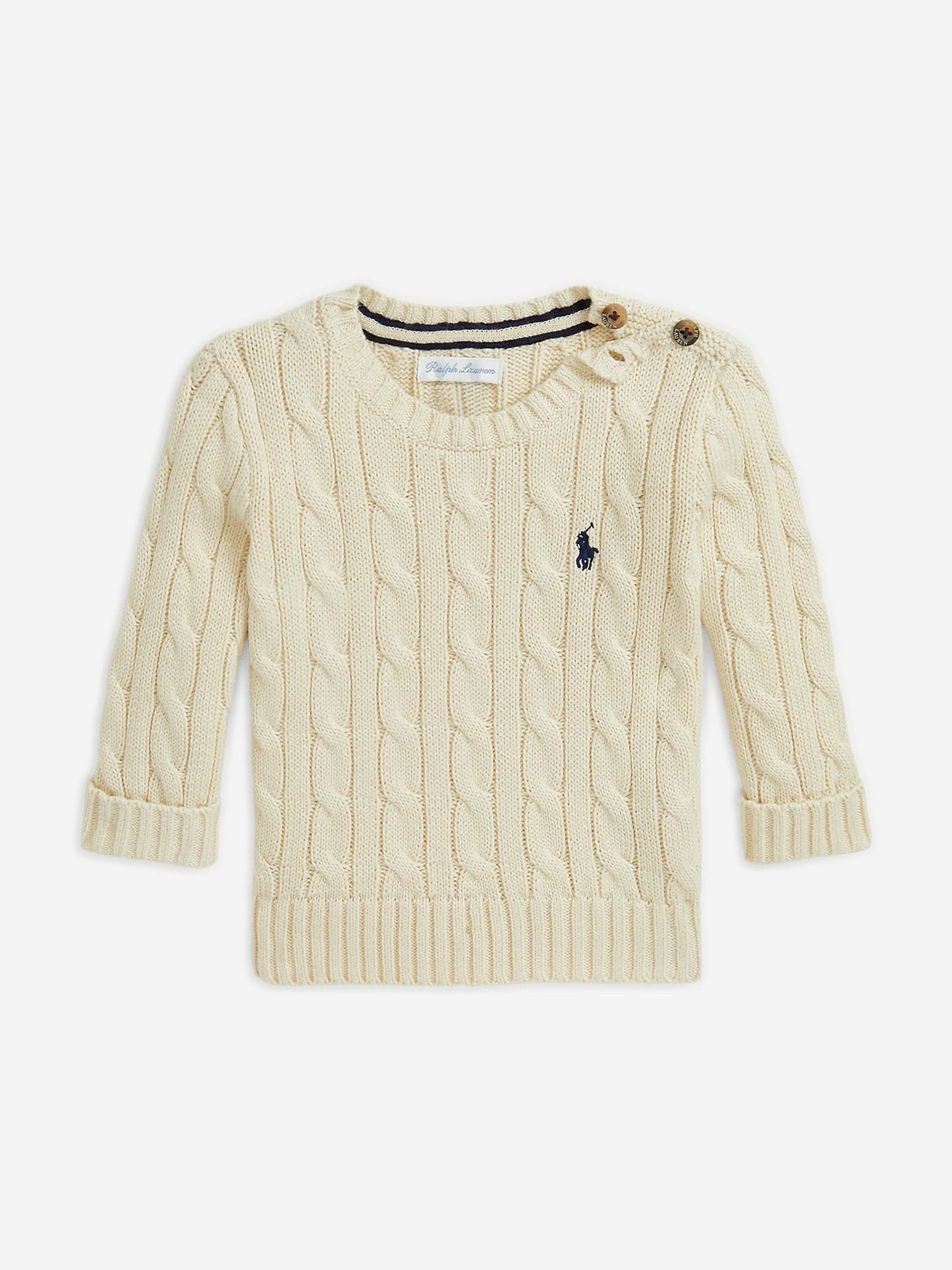 Ralph Lauren 男婴象牙色粗针织套衫