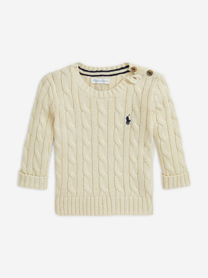 Ralph Lauren 男婴象牙色粗针织套衫