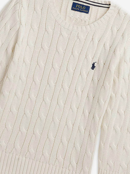 Ralph Lauren 男童象牙色粗针织套衫