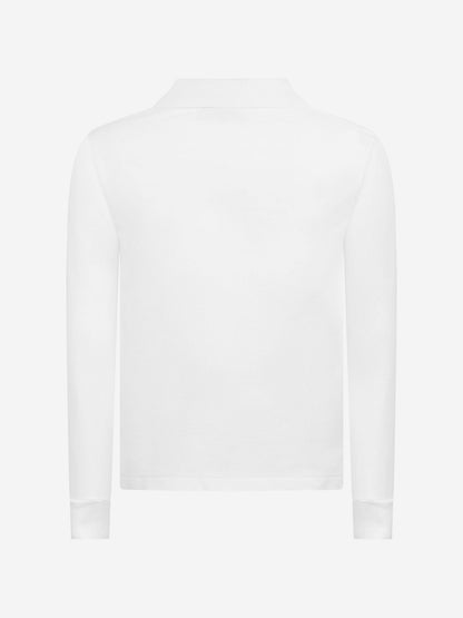 Ralph Lauren Boys Long Sleeve Polo Shirt in White