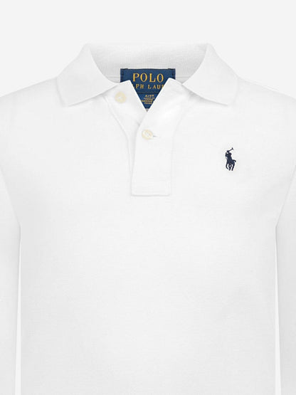 Ralph Lauren Boys Long Sleeve Polo Shirt in White
