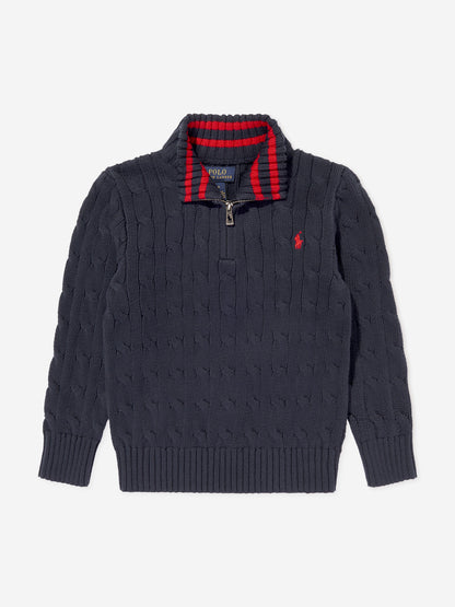 Ralph Lauren 男童半拉链套头衫（海军蓝）