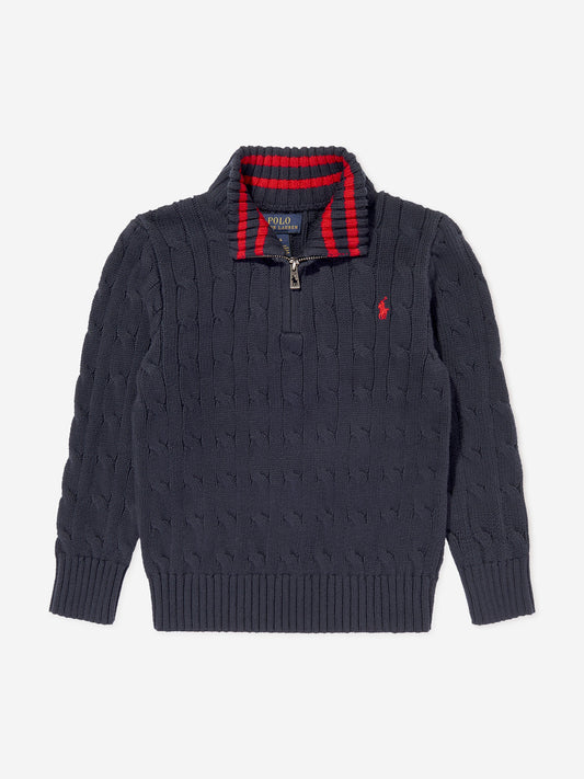 Ralph Lauren 男童半拉链套头衫（海军蓝）