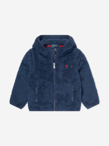 Ralph Lauren 男童卷曲高绒拉链上衣（海军蓝）
