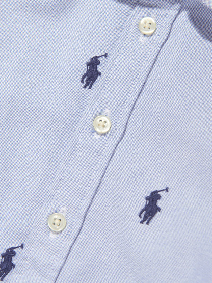 Ralph Lauren Girls Classic Oxford Shirt Dress in Blue