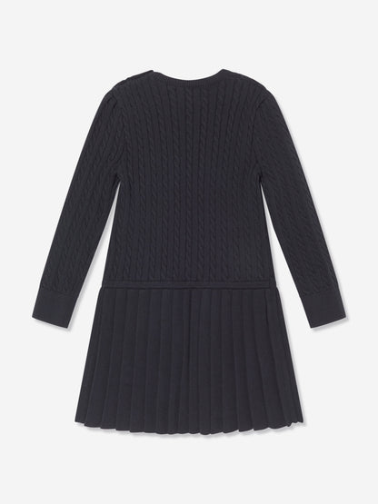 Ralph Lauren Girls Mini Cable Dress in Navy