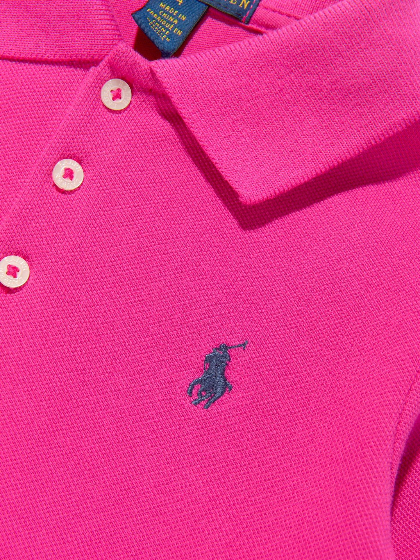 Ralph Lauren Girls Long Sleeve Polo Dress in Pink